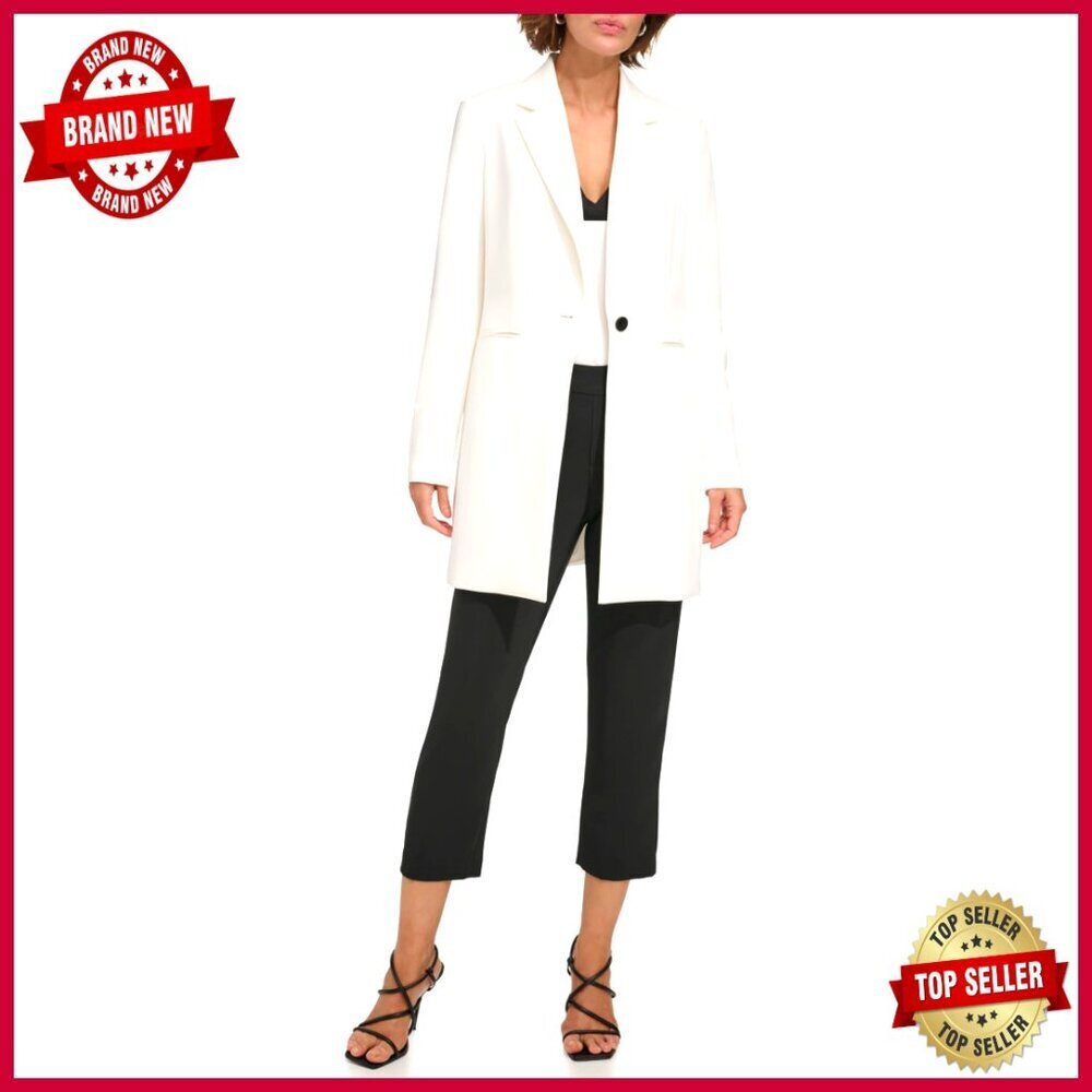 Slim Fit Wool Blazer for Work, Long Sleeve One Button Professional Jacket